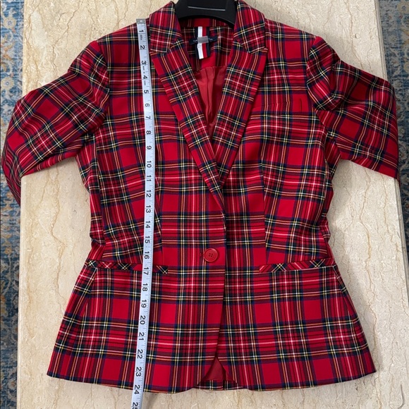 NWT Tommy Hilfiger Red Tartan Women's Blazer - Picture 8 of 14